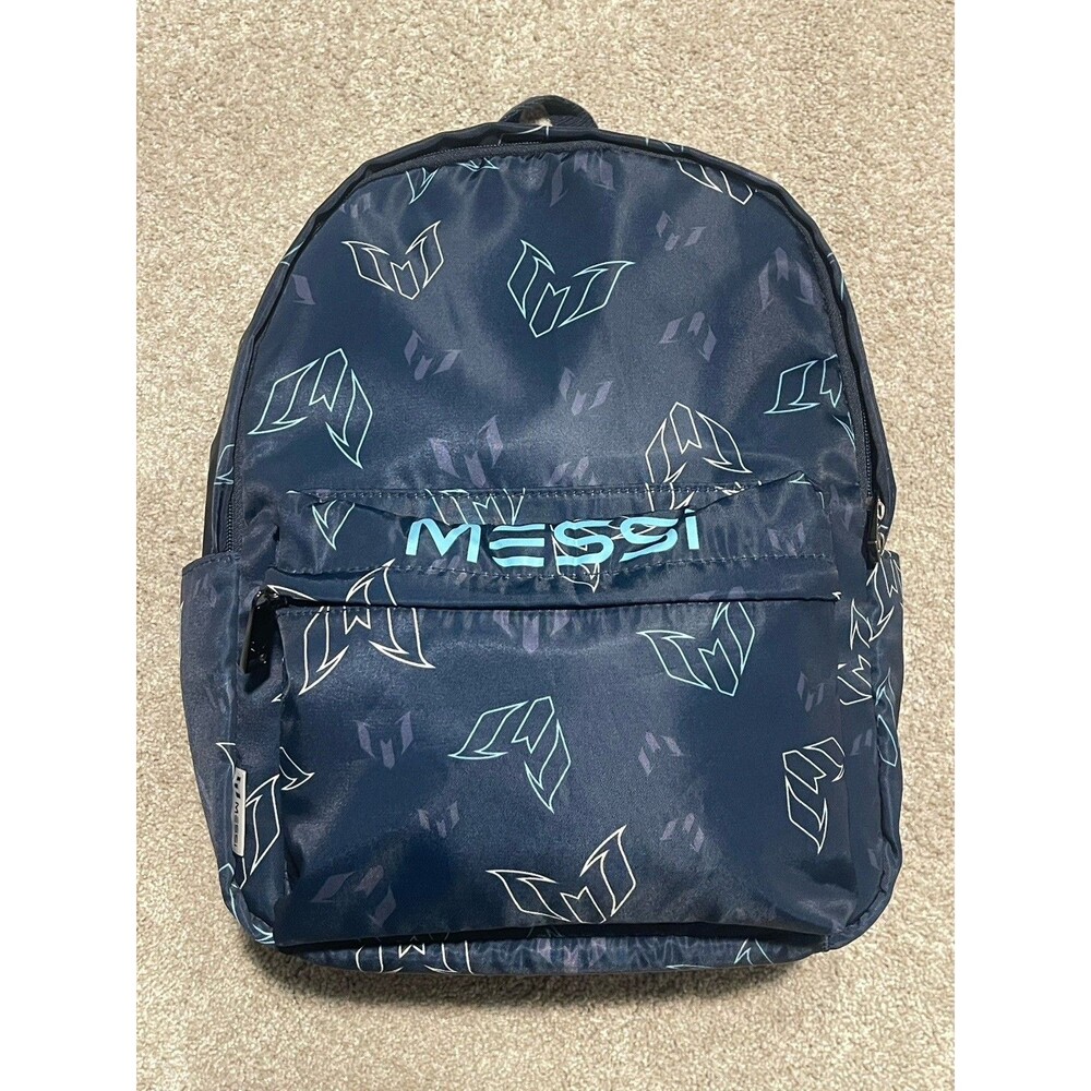 Messi Collection Core Backpack Blue All Over Print Logo Soccer Memorabilia
